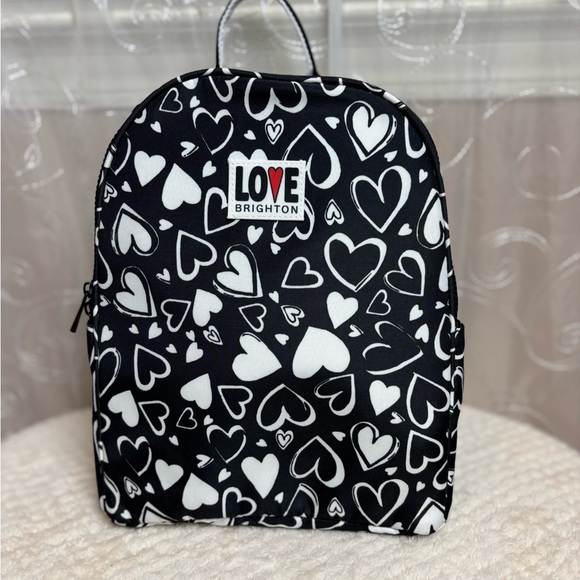 Brighton Endless Love Backpack Black/White Hearts